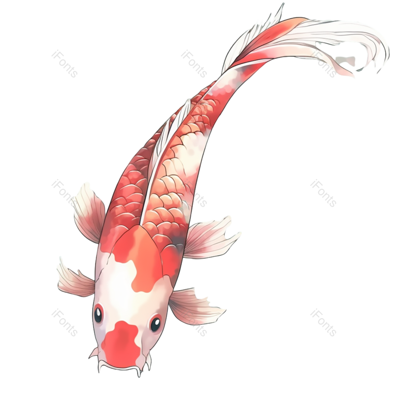 元素图片,卡通元素,锦鲤PNG,插画免抠素材